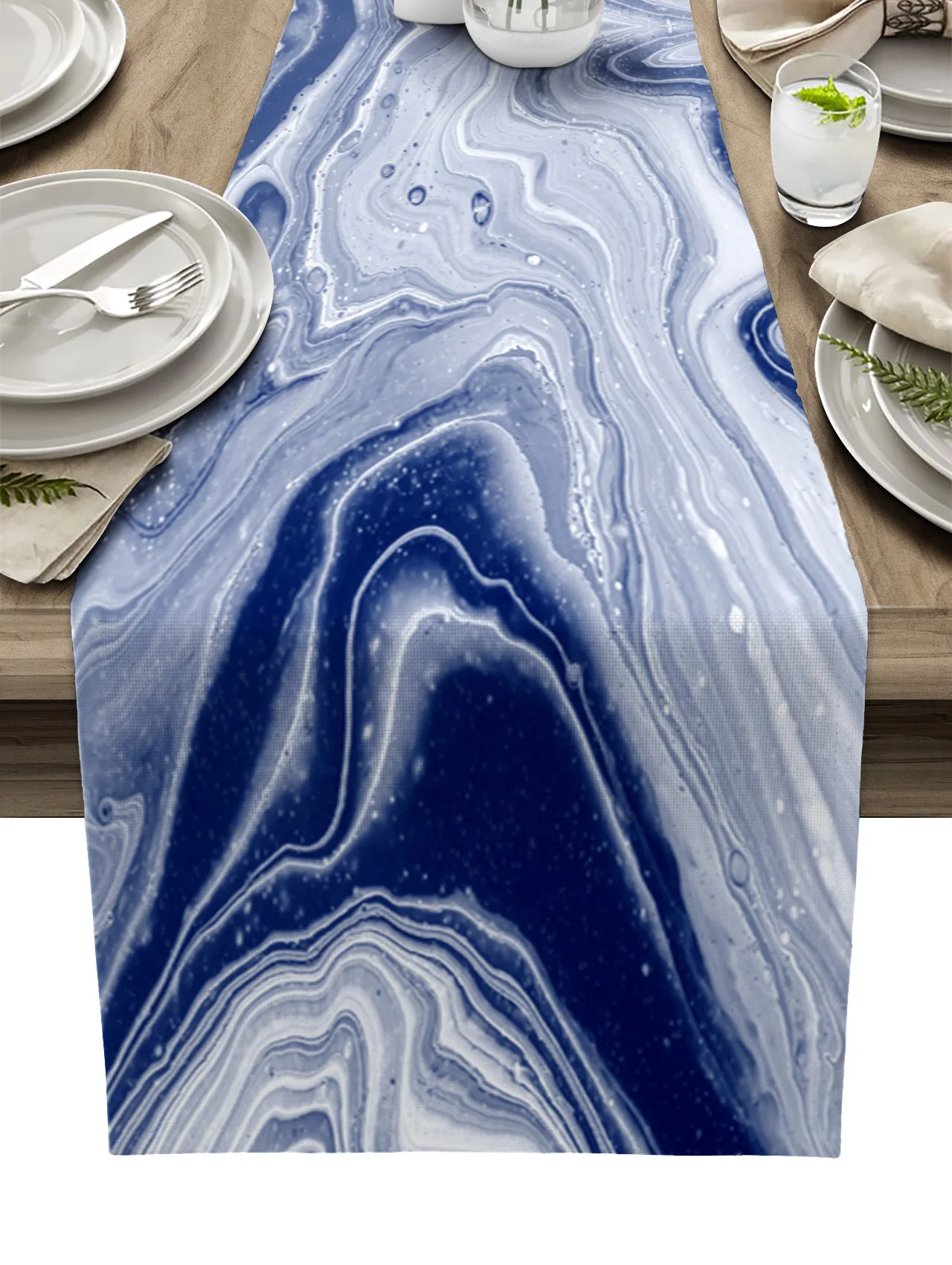 Современный модный мраморный градиентный желтый бегунок для стола для домашнего декора, столовой, праздника и свадьбы.