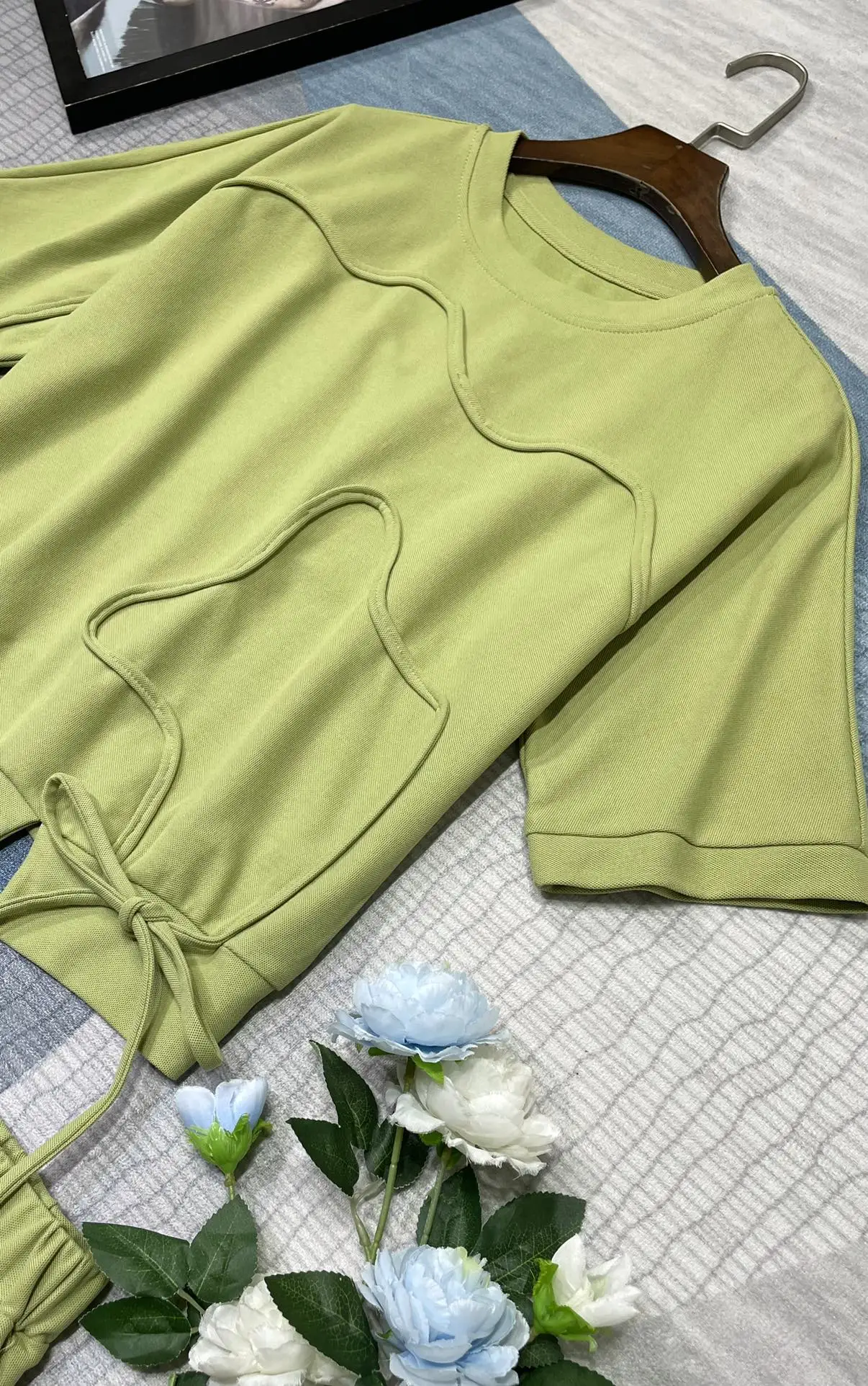 

2023 Spring/Summer Fashion New Women's Clothing Rope Loose Sweater Shorts Suit 0801