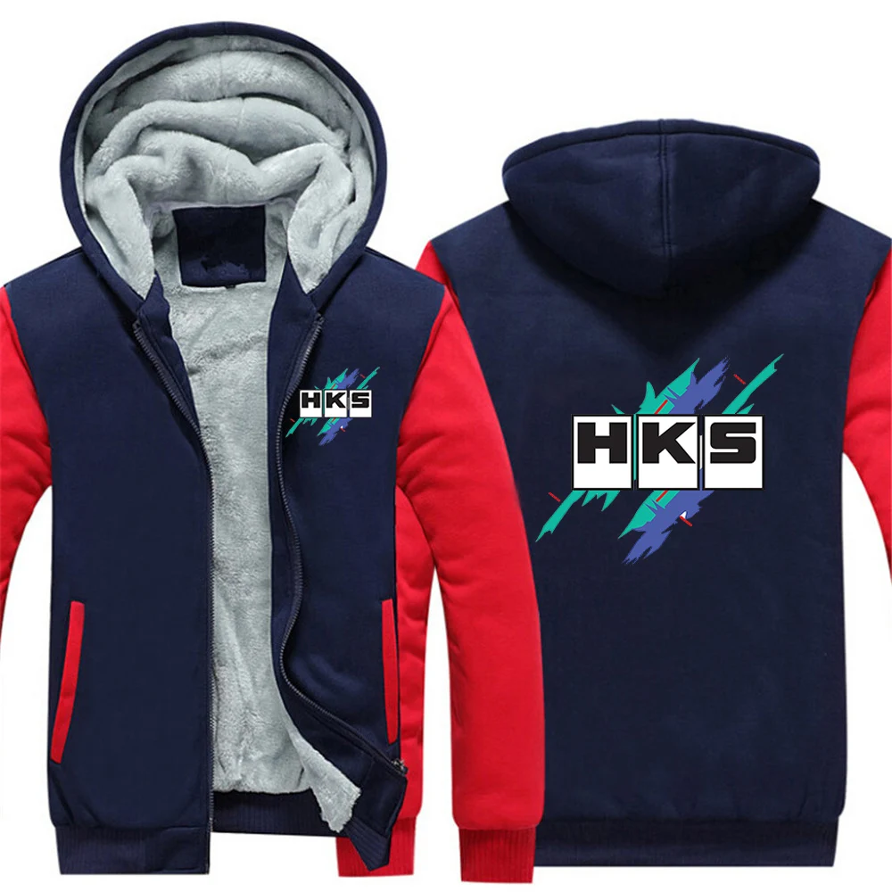 Фото Мужская толстовка на молнии HKS Power and Sports Print, новая коллекция Осень-Зима 2026, утепленная, флисовая, теплая, комфортная №3