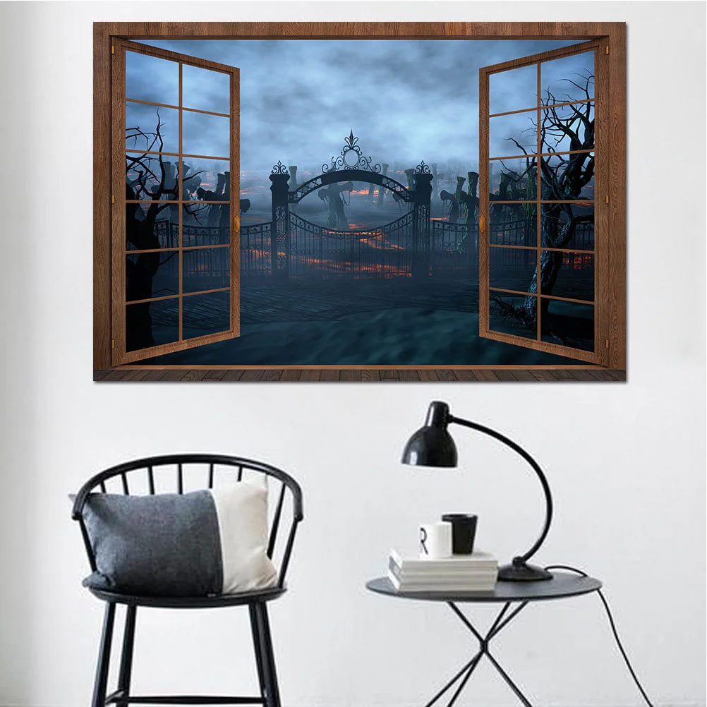 

Наклейки на окна на Хэллоуин, наклейки на стену, украшения, ПВХ летучие мыши, декор для вечерние, цепляет, постер, наклейка, украшение, поддел...