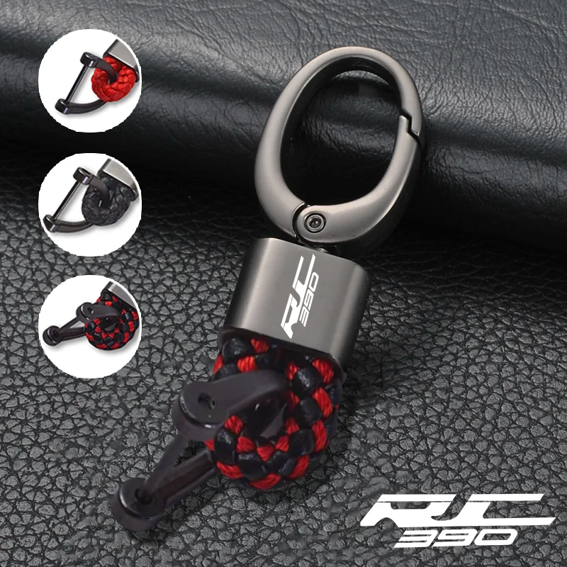 

For KTM RC 125 200 250 390 rc390 2015 2016-2018 Accessories Custom LOGO Motorcycle Braided Rope Keyring Metal Keychain