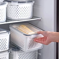 refrigerator drain container plastic storage box transparent rectangular frozen egg storage box kitchen supplies