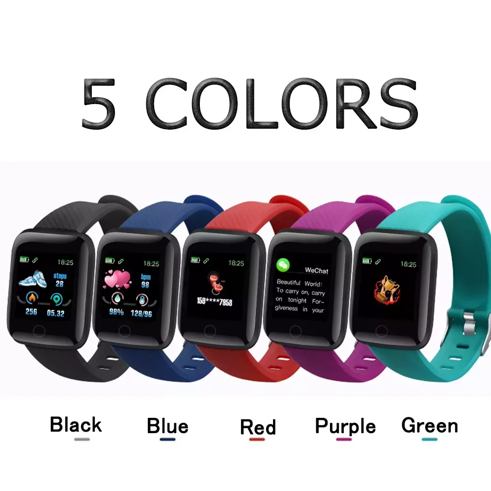 Smart Watches Men Women 116 Plus Heart Rate Watch Smart Wristband Sports Watches Smart Band Waterproof Smartwatch Android