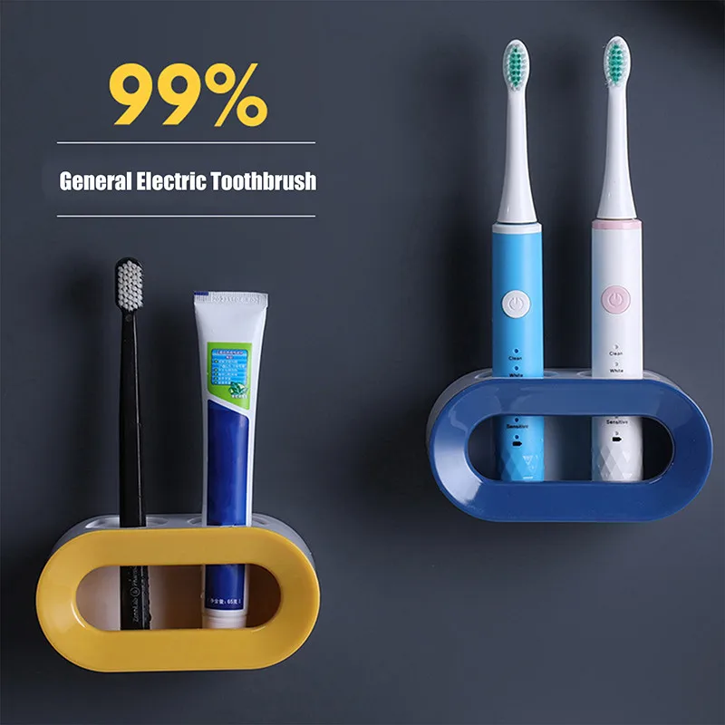 

Double Hole Toothbrush Rack Punch-free Toothbrush Storage Rack Bathroom Electric Toothbrush Holder Bathroom Accessories