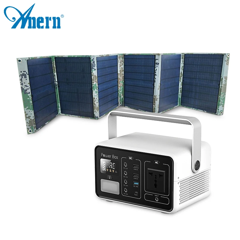 

Anern Solar Generator 200W/60000mAh Portable Power Station With 18V 120W Foldable Solar Panel For Camping Outdoors Power Supply