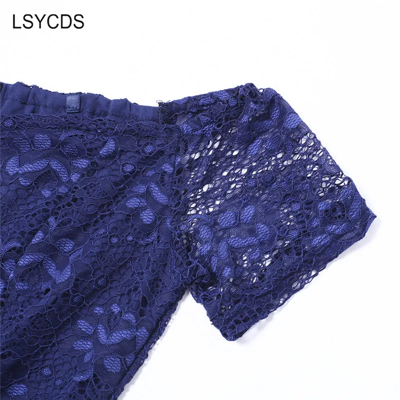 LSYCDS женское летнее сексуальное платье с разрезом на шее синий халат винтажное