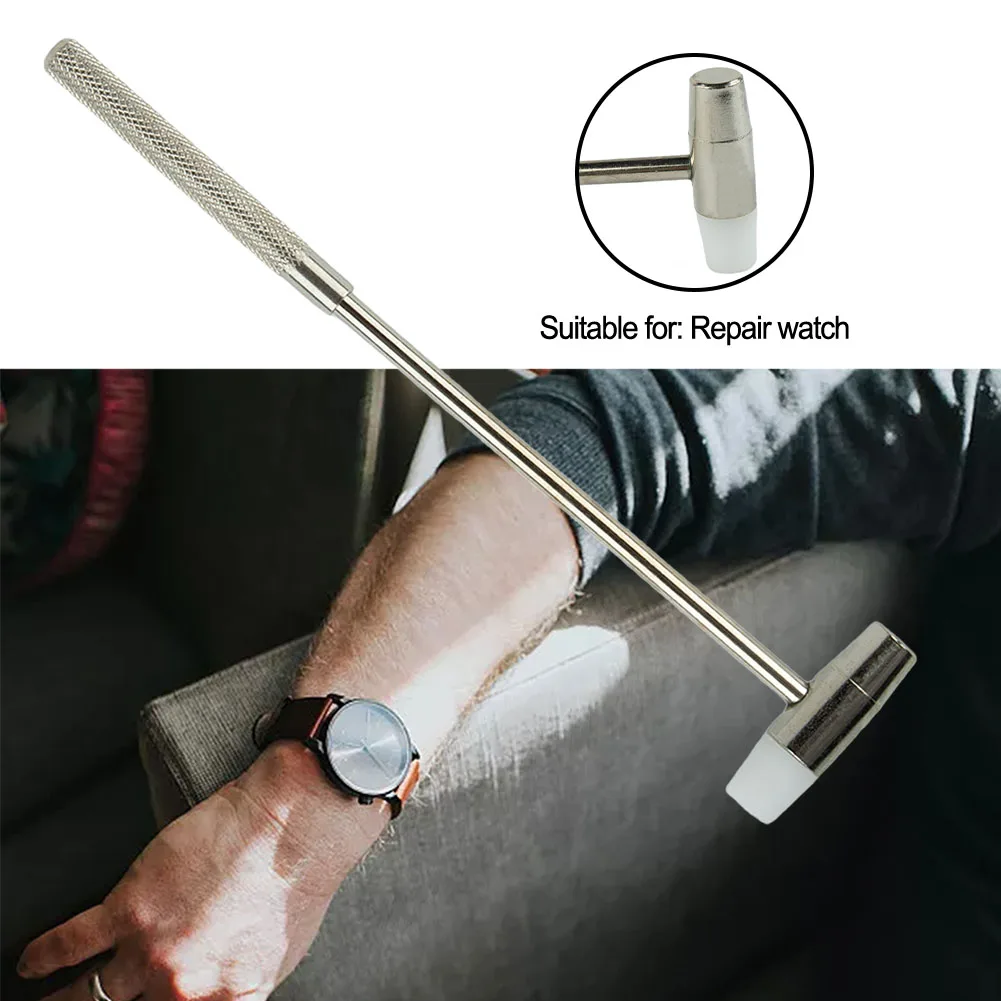 

1pcs 200mm Small Hammer Repair Tool Removable Handle Rubber Hammer Double Head For Repair Watch Hand Tools Accessories