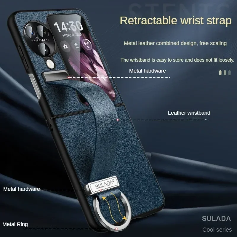 Для OPPO Find N3 флип-чехол SULADA модный крутой ремешок на запястье с кронштейном