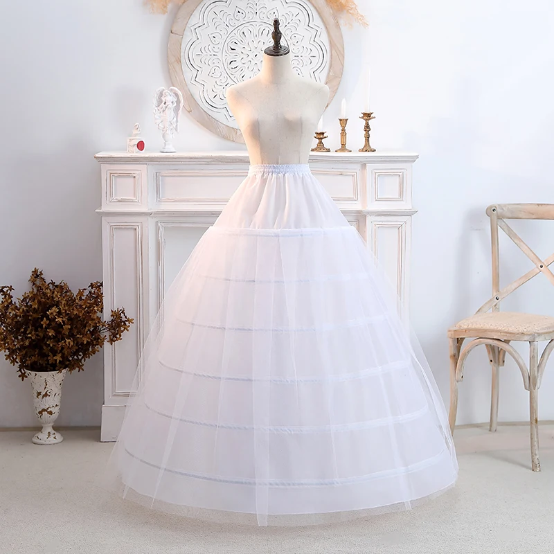 

White Children Lengthened Petticoat Super Large Bride Wedding Flower Girl Dresses Adjustable Six Bone Skirt Support Kids Cosplay