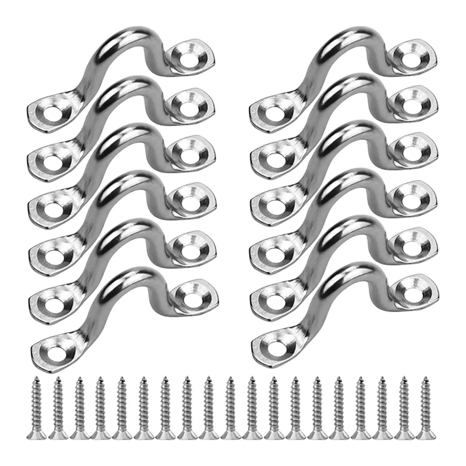 

12Pcs Metal Boat pad Eye Canoe Anchor Point Kayak Stainless Steel Straps