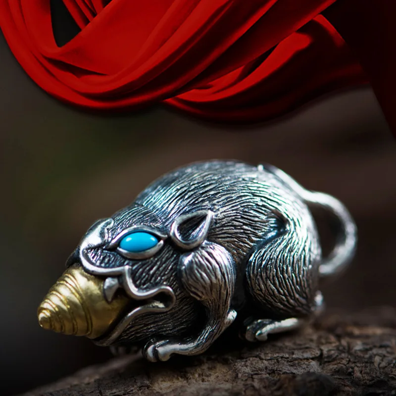 1PC Vintage Punk Mouse Necklace Fashion Weasel Pendant Party Jewelry Accessories Gift