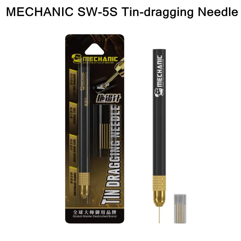 

MECHANIC SW-5S, позолоченная игла из чистой меди с ручкой из углеродного волокна, инструмент для быстрой установки ремонта мобильных телефонов