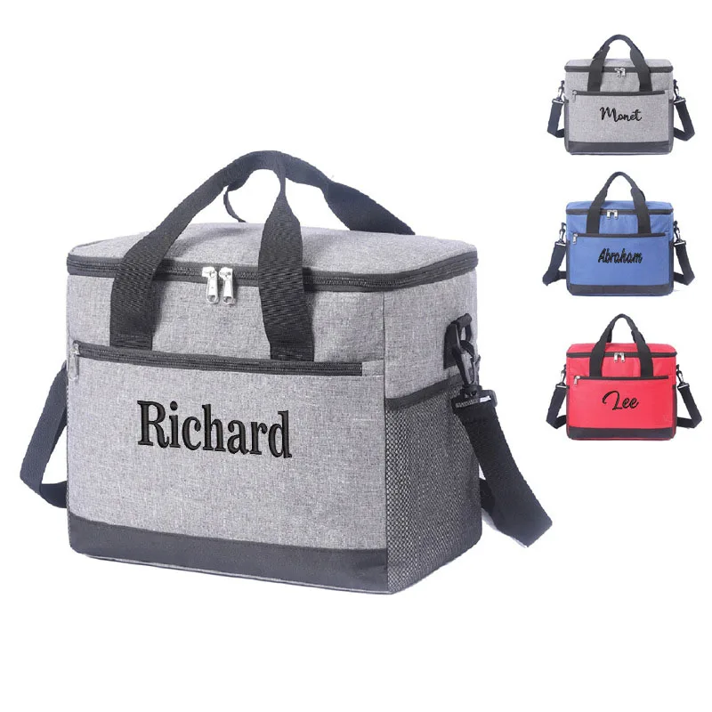 Custom Embroidered Oxford Cloth Thickened 18L Insulation Bag Personalized Waterproof Ice Bag Large Capacity Fresh-Keeping Picnic