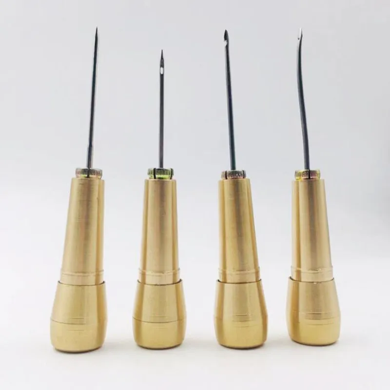 

Leather Sewing Kit DIY Leather Sewing Awl Needle with Copper Handle Set Leather Canvas Tent Shoes Repairing