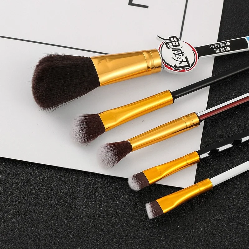

5pcs Anime Demon Slayer Makeup Brushes Set Makeup Brush Blush Foundation Eye Shadow Highlighte Creative Gift