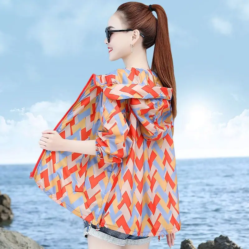 

New Breathable Sun Protection Clothing Summer Women Coat Camouflage Mesh UV Protection Outdoor Mountaineering Beach Jacket B24