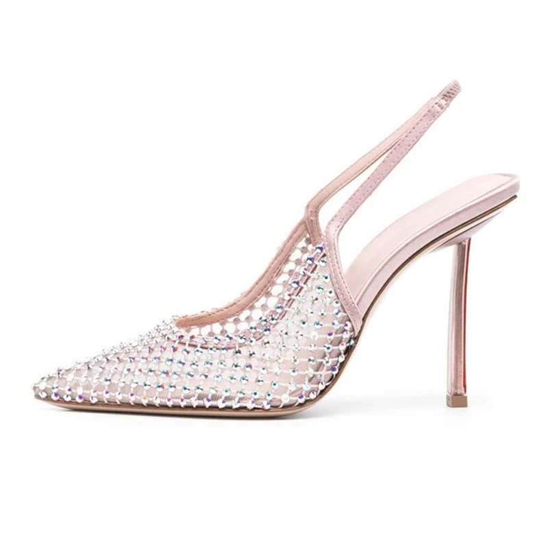 Босоножки женские сетчатые с острым носком заостренный носок повседневные