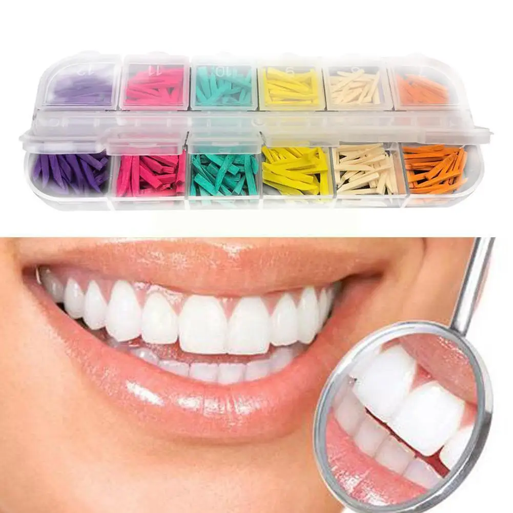 

300pcs/set Dental Disposable Restoration Interdental Wood Wedges Contoured Wooden Composite X0l6