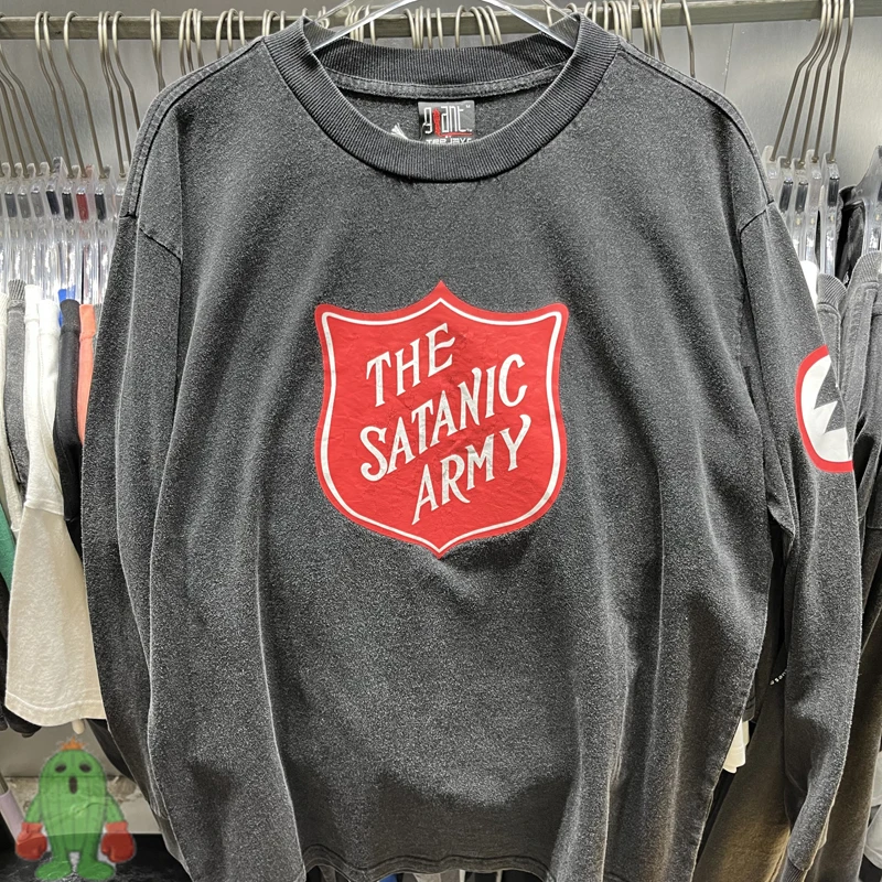 

Футболка Мужская/Женская Винтажная с длинным рукавом и логотипом «Saint Michael Wash Do»