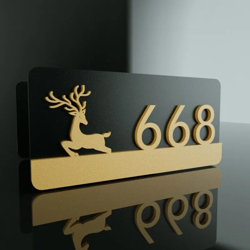 

Acrylic Modern Door Plate Shop Sign With Sticker Customized House Number for Office Home Hotel Flat Apartment Restaurant Mailbox
