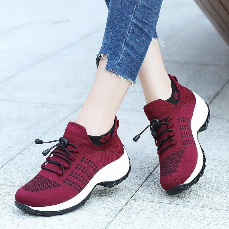 

Women's Sports Shoes Women Flat Platform Shoes Woman Sneakers for Women Breathable Mesh Tenis Ladies Shoes Sock Sneakers Women's