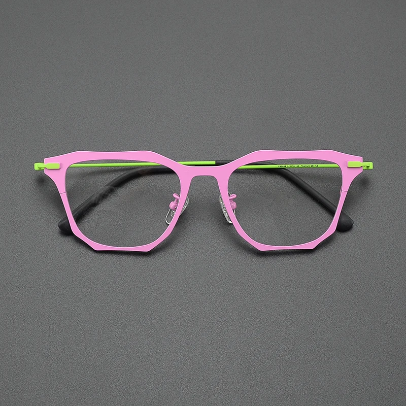 Цветная ультралегкая квадратная оправа из чистого титана литературная для