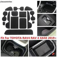 rhd lhd pu leather car door groove mat for toyota rav4 rav 4 xa50 2019 2022 anti slip gate slot pads auto interior accessories