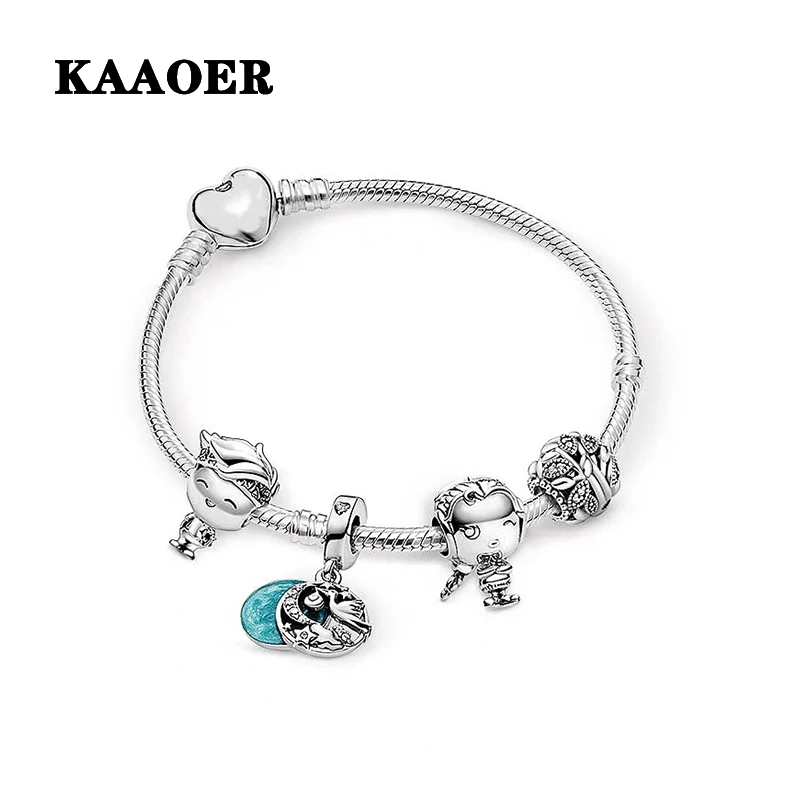 

Серебро 2023 пробы, подарок на выпускной KAAOER, для мальчиков и девочек, птица, любовь, дерево, звезда, эмалированный кулон, diy браслет, подходит для дочери, сына, подарок