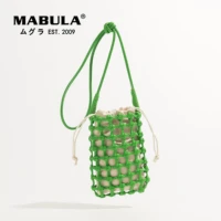 mabula hollow out design leather woven crossbody purse for women simple stylish sling shoulder phone bag with mini pouch elegant