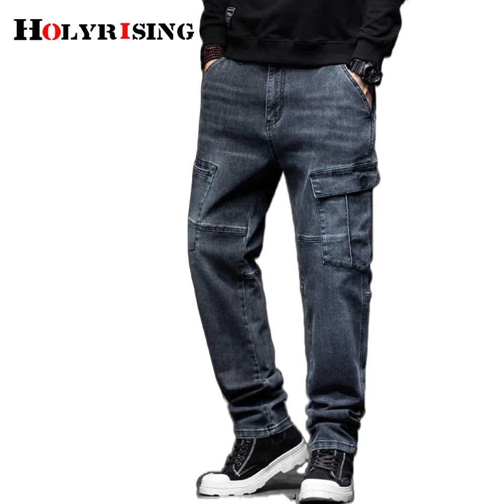 

Holyrising Men Denim Jeans plus size calça jeans pantalones y2k hombre Harajuku Casual Straight Jeans Retro Trend Oversized