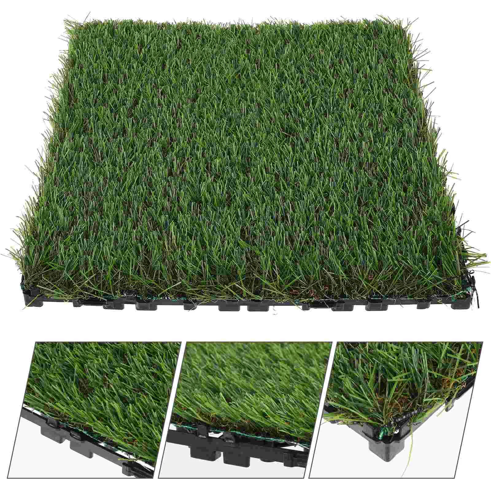 

Fake Grass Tile Artificial Grass Outdoor Flooring Interlocking Flooring Grass Patio Decor