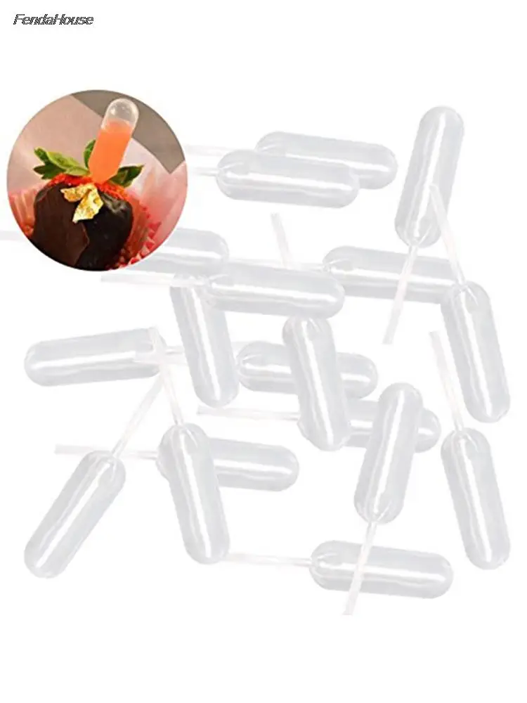 

50Pcs 4ml Mini Sauce Droppers For Cupcakes Ice Cream Sauce Ketchup Pastries Macaron Stuffed Dispenser Squeeze Transfer Pipettes