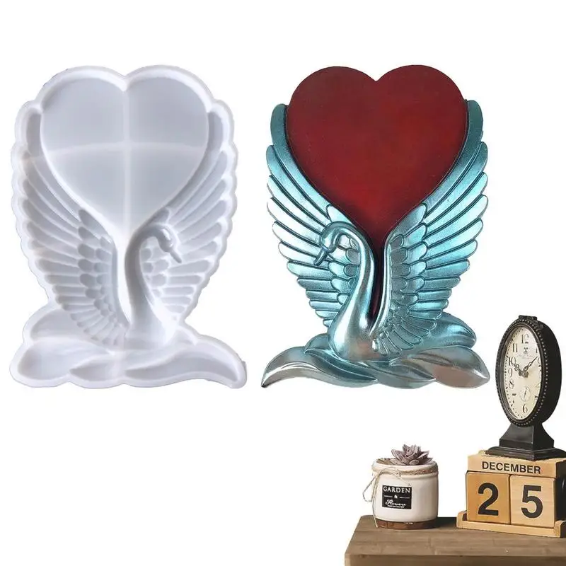 

Couple Photo Frame Mold Swan Wings Love Photo Frame Ornament Multifunctional DIY Silicone Photo Frame mold for home decor supply