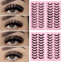 10 pairs lashes dd curl 10 23mm russian false eyelashes 3d artificial mink eye lashes reusable fluffy fake eyelashes extensions