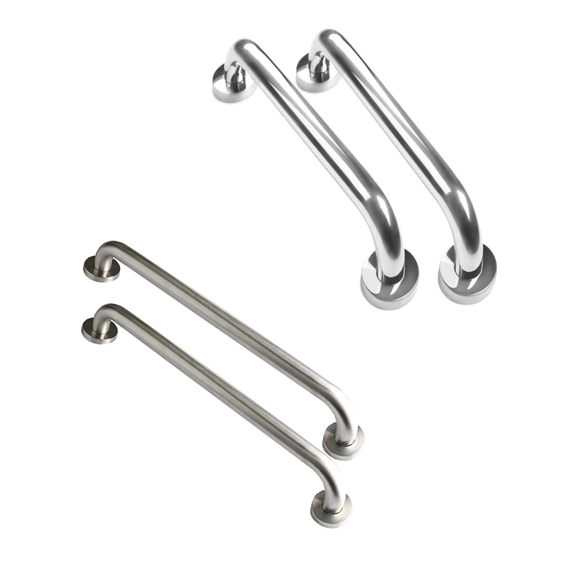 

New 4 Pack 16 Inch Shower Grab Bar,Stainless Steel Bathroom Grab Bar Handle,Bathroom Shower, Chrome & Brushed