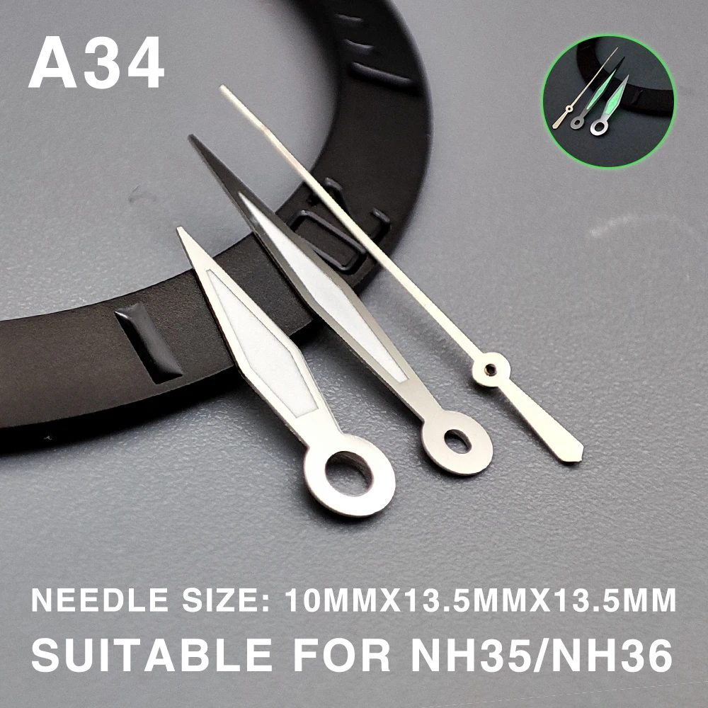 SEIK0 Watch Hands Accessories NH35 Hands Luminous  Watch Hands Fit The NH35  NH36 Movement