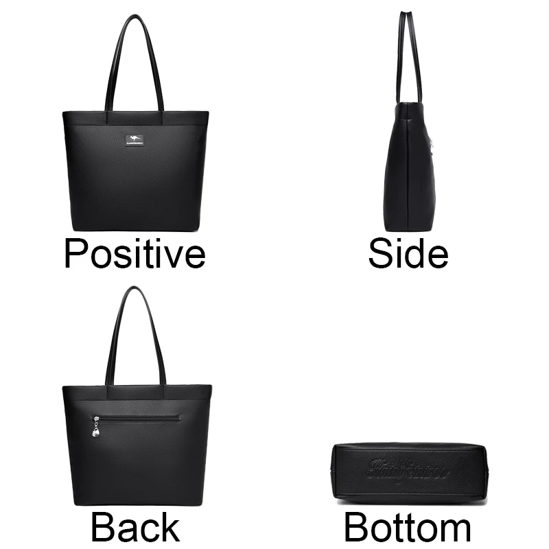 Сумка-тоут женская однотонная из мягкой кожи 2024