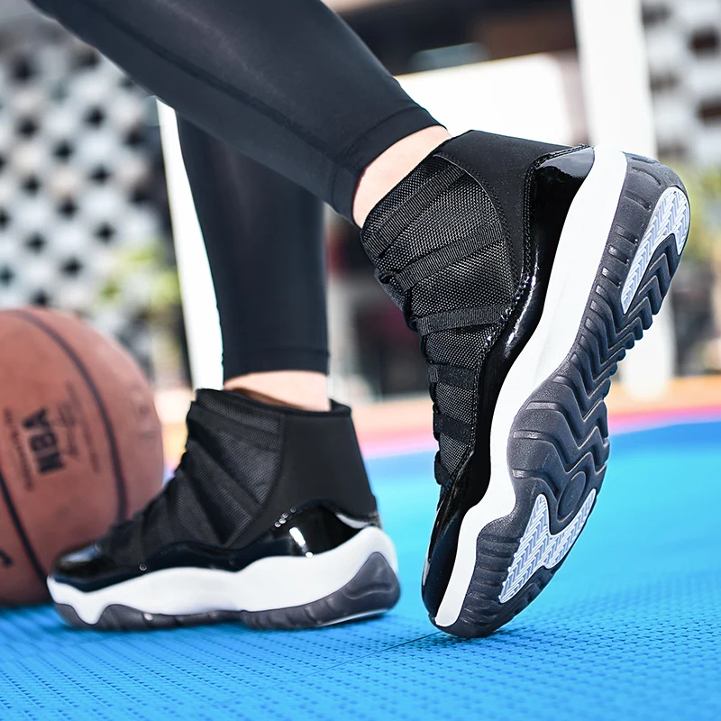 Brand men's leisure sports shoes, high top sports shoes, trendy boys basketball sports tennis shoes, outdoor cross-country shoes