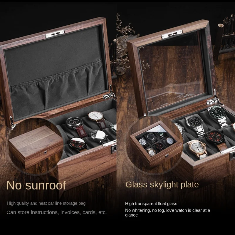 Коробка для хранения часов из орехового дерева с замком органайзер ювелирных