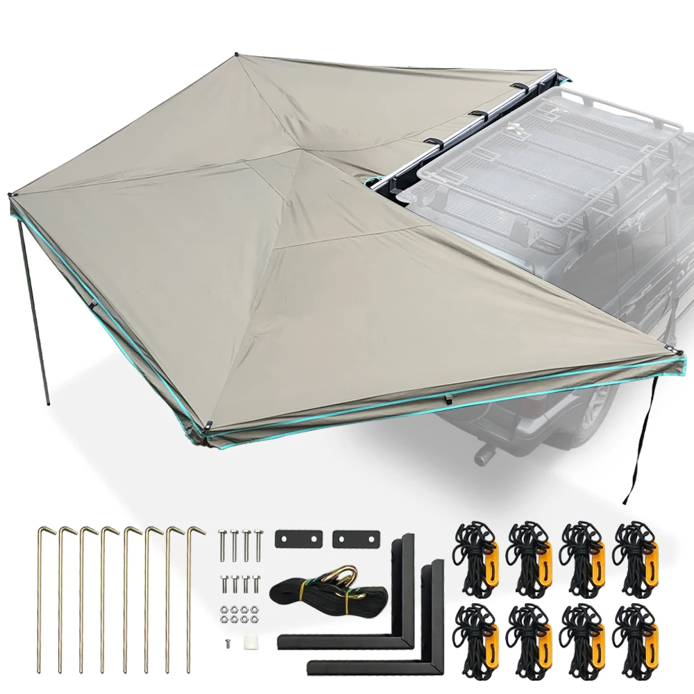 

2.7 meter 270 degree awning free standing 600d heavy duty 280 degree awning freestanding roof tent with awning