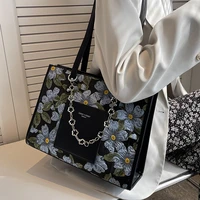 cgcbag fashion embroidery women tote bag 2022 trend large capacity female luxury shoulder bag casual designer handbag woman