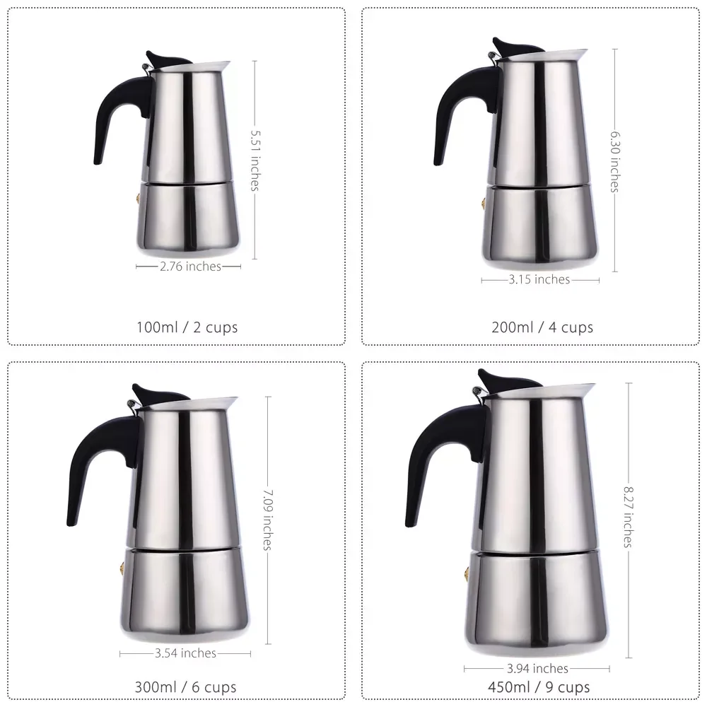 

2023 Stainless Steel Coffee Pot Mocha Espresso Latte Percolator Stove Coffee Maker Pot Percolator Drink Tool Cafetiere Latte Sto