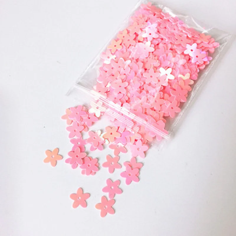 

400PCS Mixed Color 10mm Flower Shape PVC Loose Sequins Glitter Sewing Paillettes For Nail Art Christmas Confetti Manicure SE22