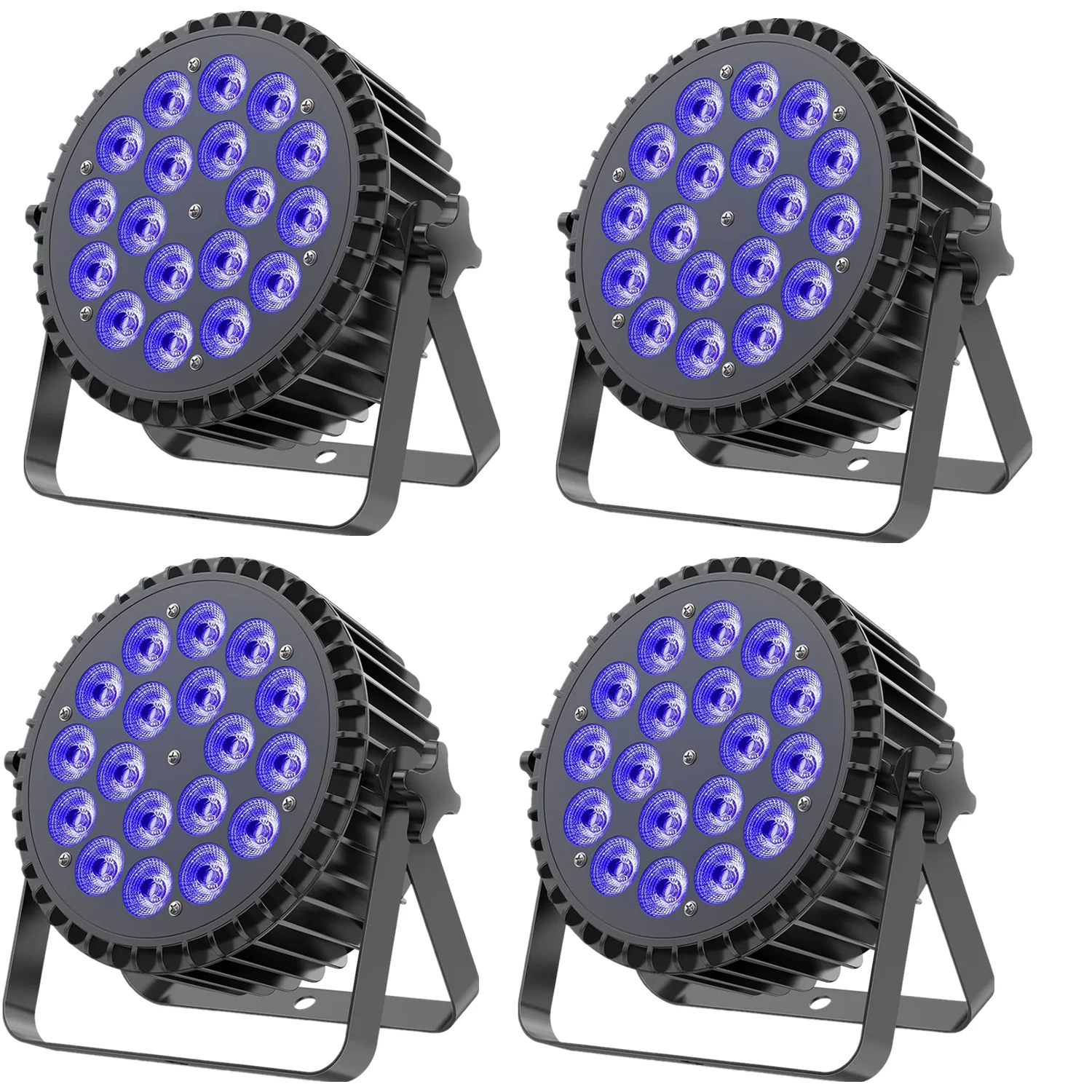 

4 шт., светодиодные PAR светильники Par 18x18 Вт RGBWA+УФ, DMX512, для сцены