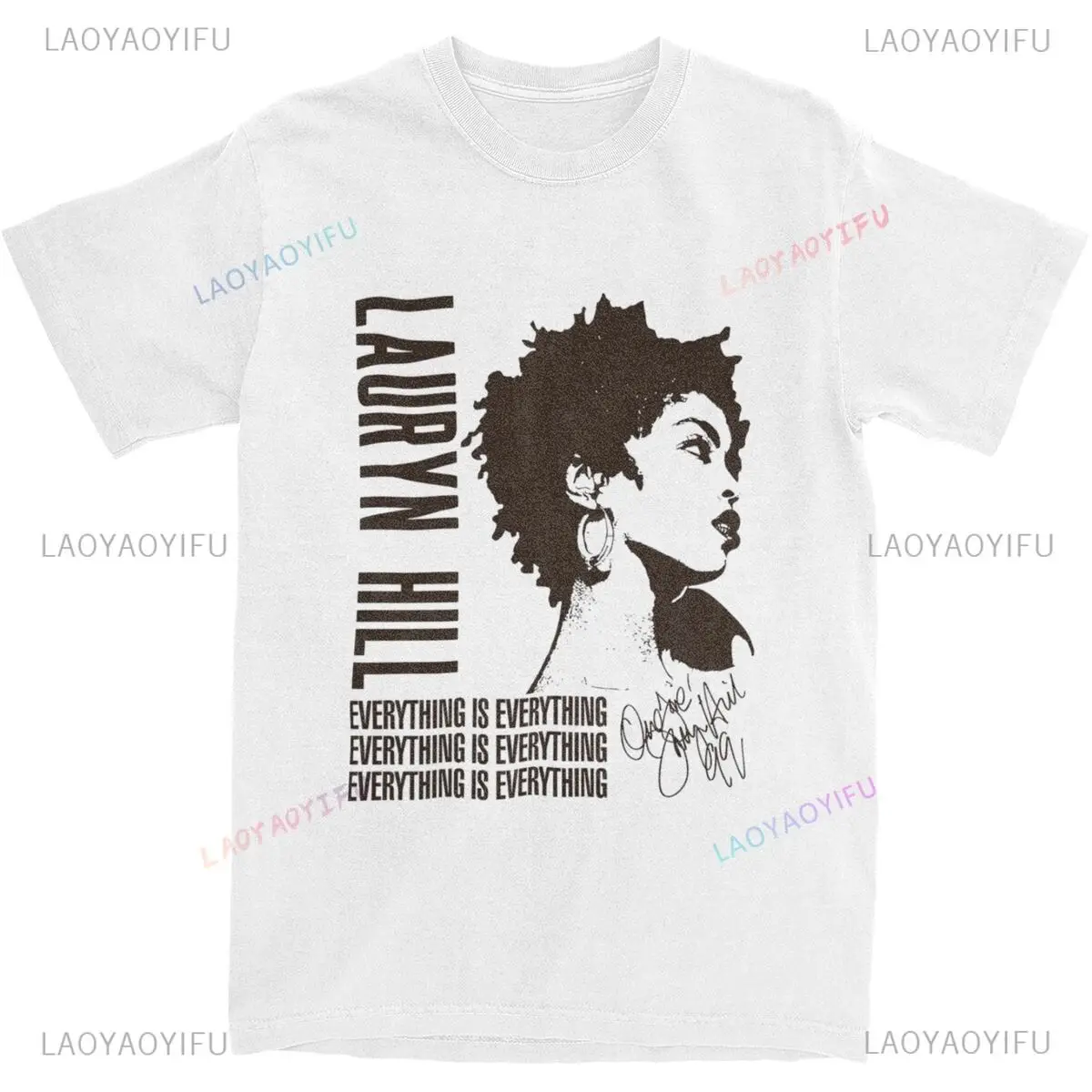 Фото Мужская одежда Lauryn Hill Fugees Los Famosos Camiseta Clasica, футболки, хлопковая одежда певицы, футболка с коротким рукавом №2