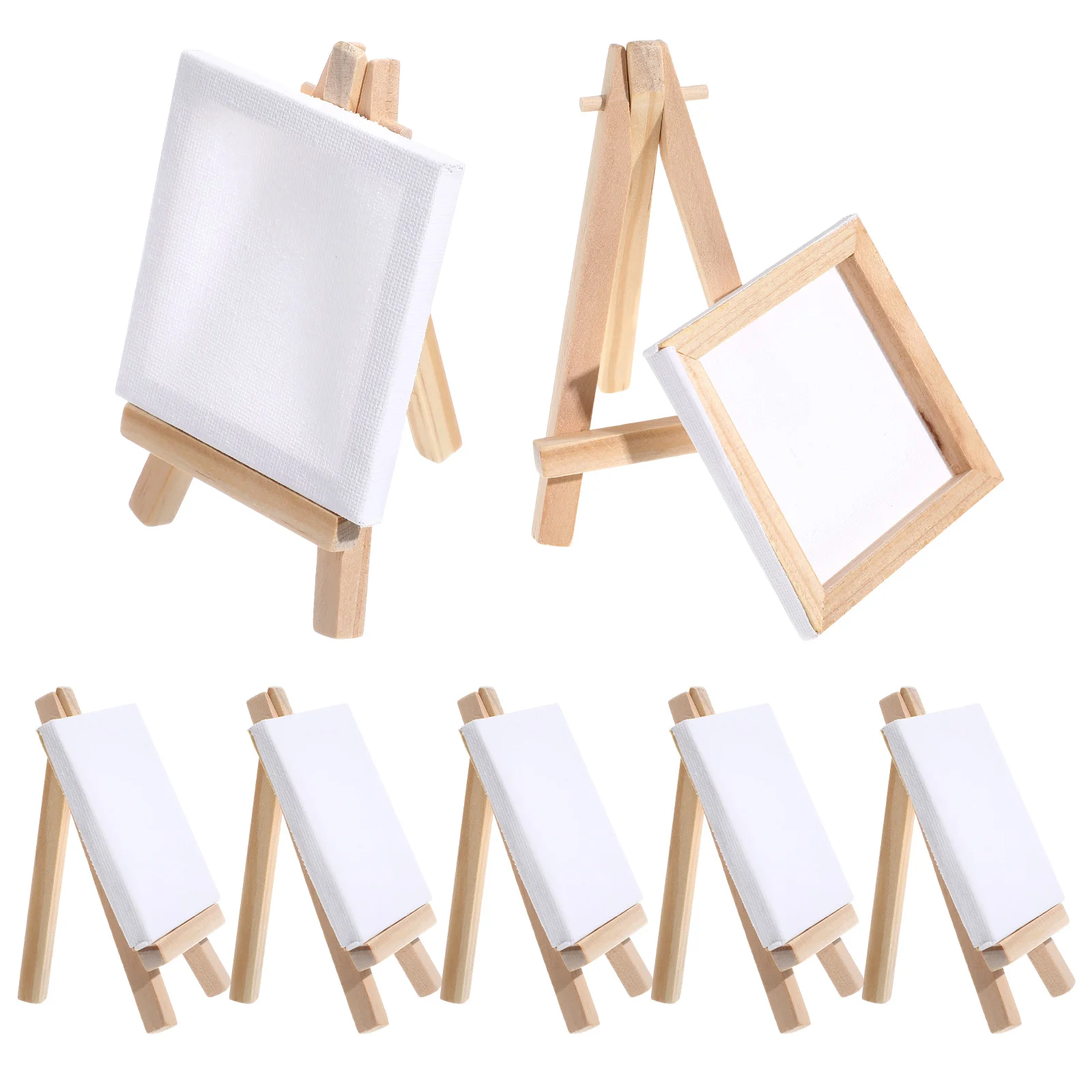 

12 Sets Mini Painting Canvas with Easels Blank Canvas Boards with Stands Oil Paint Artwork Supplies Backstage to For kids