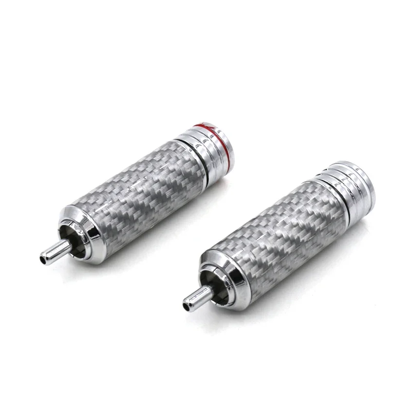 Разъем RCA из углеродного волокна Audiocrast соединительного кабеля с родиевым