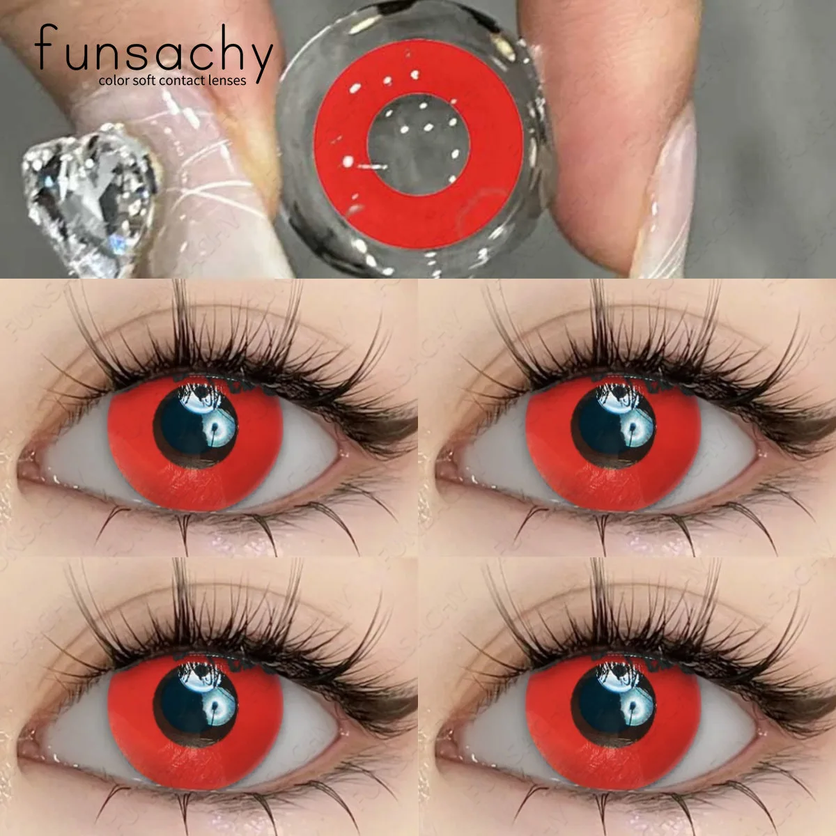 FUNSACHY 1 пара красочных контактных линз на Хэллоуин для глаз разноцветные линзы