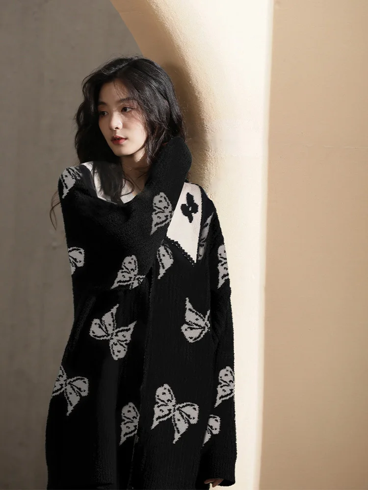 Осень и зима новые пижамы из кораллового флиса женские повседневные свободные