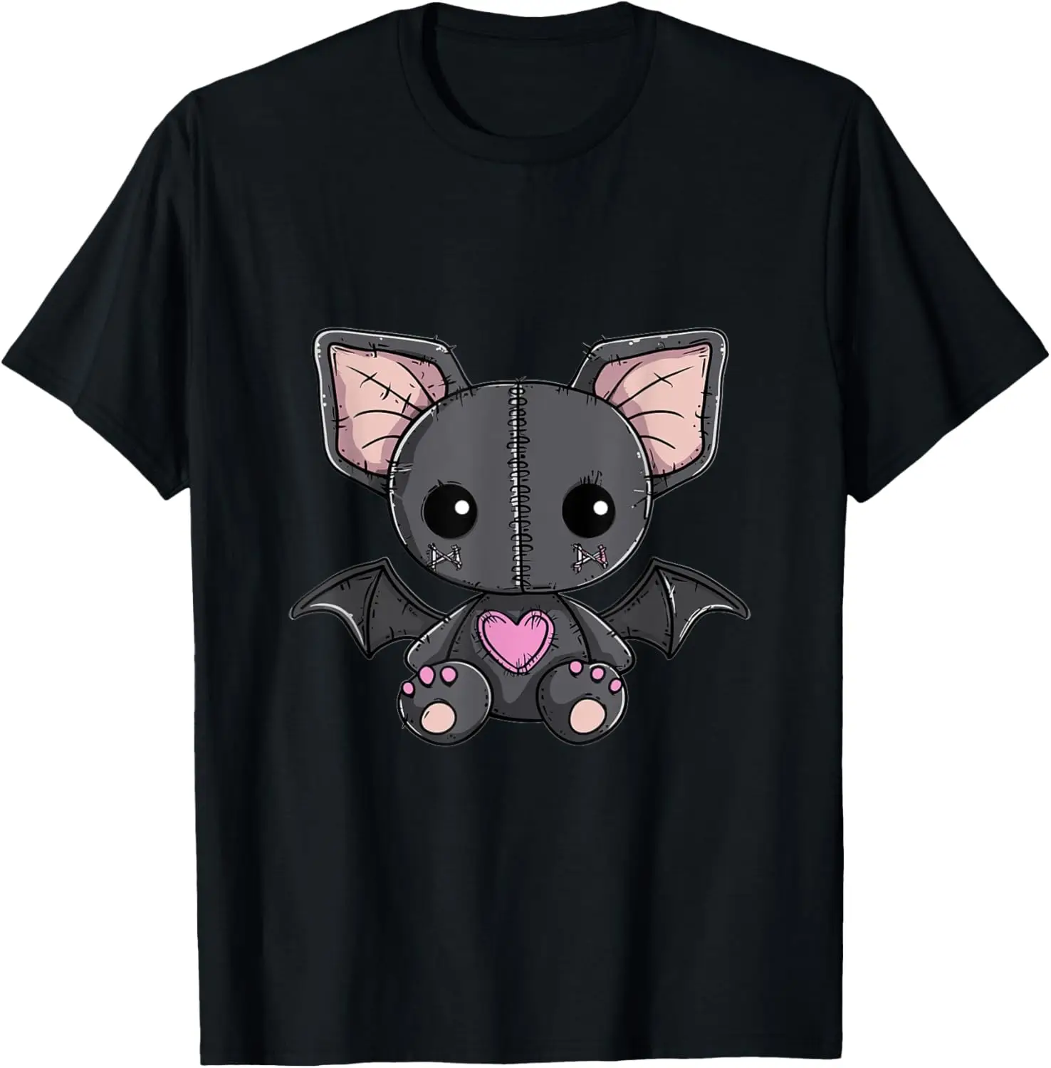 Готическая пастельная милая жуткая футболка Kawaii Bat Voodoo Doll